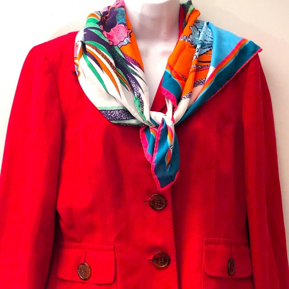 Norma Dori Exquisite Bold Silk Square Scarf. OS